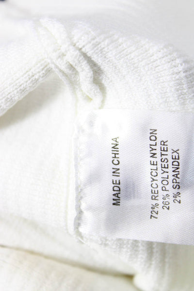Quince Womens Cropped Sleeveless V Neck Collared Top White Size XS