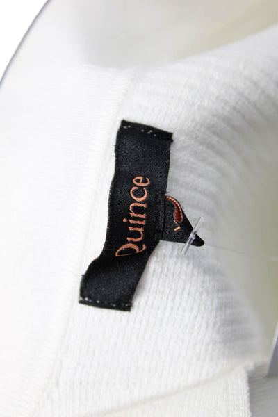 Quince Womens Cropped Sleeveless V Neck Collared Top White Size XS