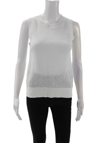 Tommy Hilfiger Womens Sleeveless Crewneck Knit Tank Top White Size XXS