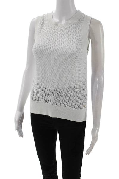 Tommy Hilfiger Womens Sleeveless Crewneck Knit Tank Top White Size XXS