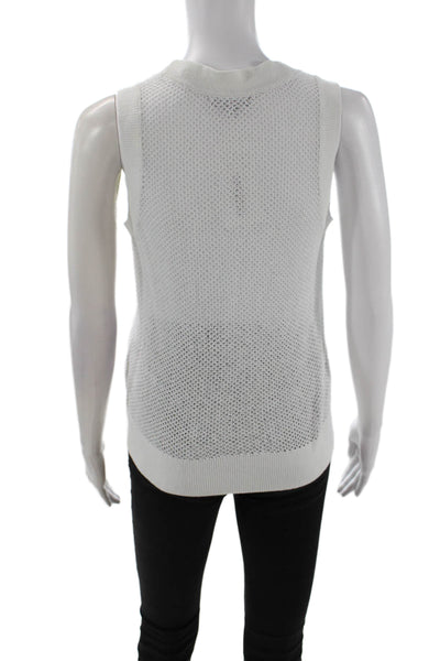 Tommy Hilfiger Womens Sleeveless Crewneck Knit Tank Top White Size XXS