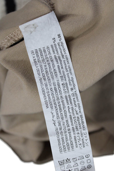 Zara Womens Short Sleeve Cropped T Shirt Beige Size M