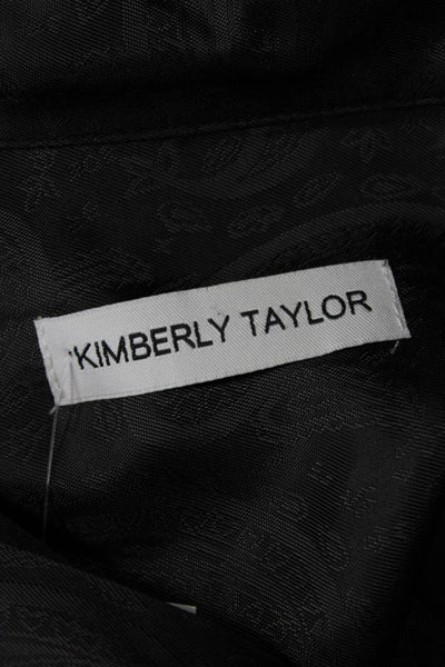 Kimberly Taylor Womens Paisley Print Button Down Blouse Black Size M