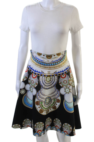 Clover Canyon Womens Elastic Waistband Printed Skirt Black Size M