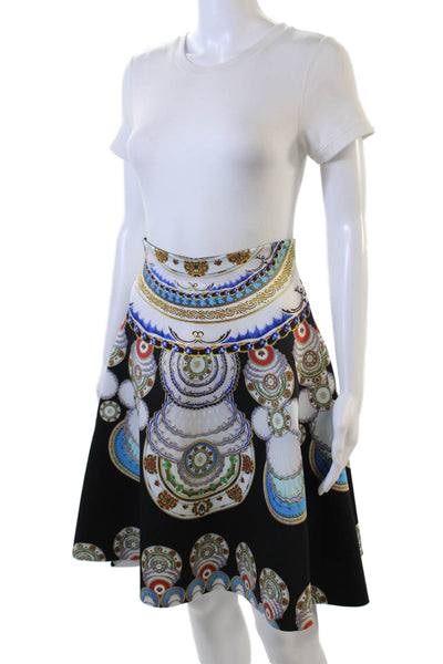 Clover Canyon Womens Elastic Waistband Printed Skirt Black Size M