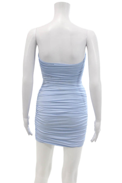 Peppermayo Womens Ruched Strapless Dress Blue Size 0