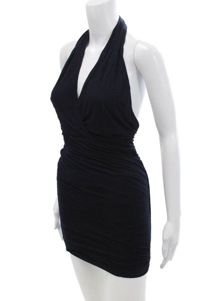 Bailey 44 Womens Ruched Mini Halter Dress Navy Size XS