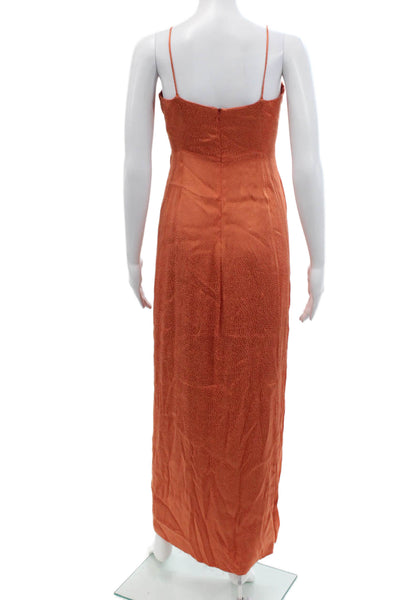 Azulu Womens Sleeveless Midi Dress Orange Size XS
