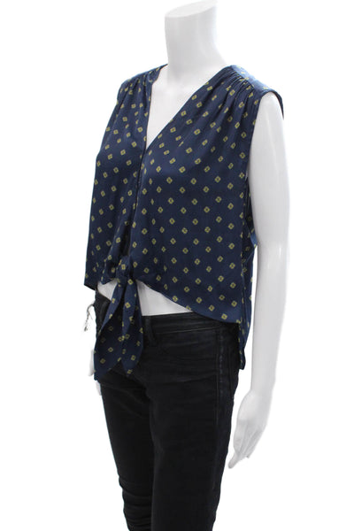 Free People Womens Geometric Tank Top Blue Size XS