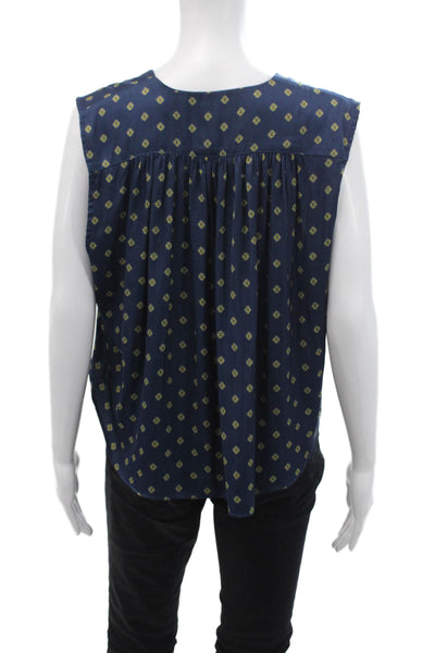 Free People Womens Geometric Tank Top Blue Size XS