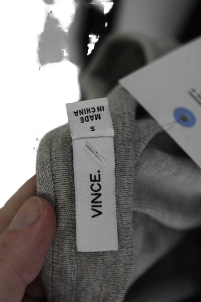 Vince Womens Cotton Boat Neck Long Sleeve Pullover Sweater Top Gray Size S