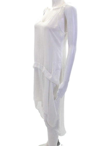 Topshop Womens Spaghetti Strap Asymmetrical Slip Dress White Size 2