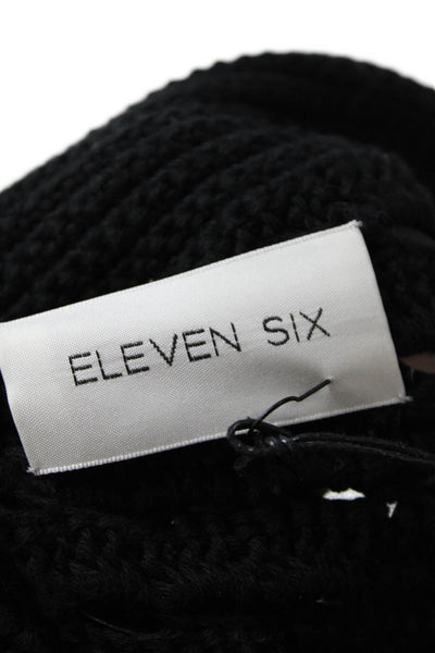 Eleven Six Womens Cotton Sequin Button Up Knit Top Black Size XS/S