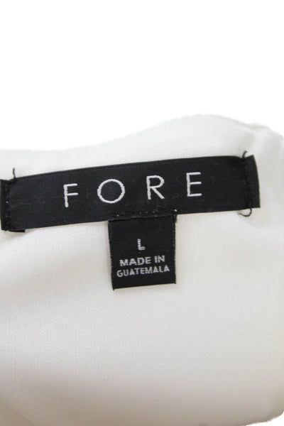 Fore Womens Bow Detail Zip Up Strapless Dress White Size L