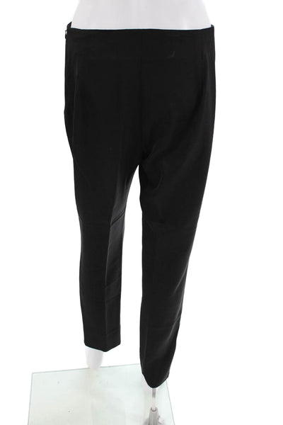 Lela Rose Womens Textured Lined Zip Tapered Leg Pants Black Size S