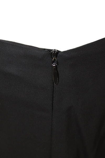 Lela Rose Womens Textured Lined Zip Tapered Leg Pants Black Size S