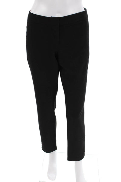 Centre Ville Womens Zip Pleated Lined Tapered Leg Dress Pants Black Size M