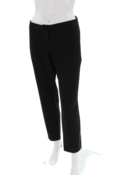 Centre Ville Womens Zip Pleated Lined Tapered Leg Dress Pants Black Size M