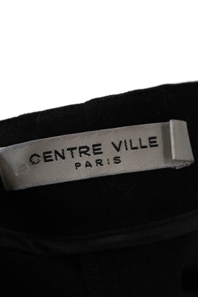 Centre Ville Womens Zip Pleated Lined Tapered Leg Dress Pants Black Size M