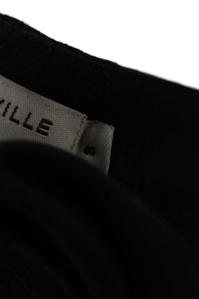 Centre Ville Womens Zip Pleated Lined Tapered Leg Dress Pants Black Size M