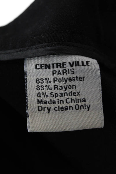 Centre Ville Womens Zip Pleated Lined Tapered Leg Dress Pants Black Size M
