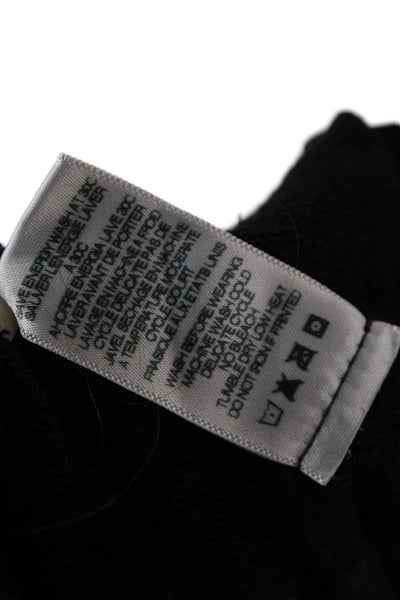 Soul Cycle Womens Cotton Round Neck Long Sleeve Distress Sweater Black Size M