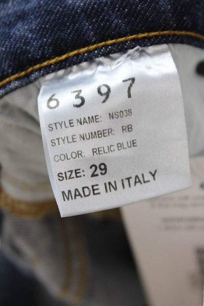 6397 Womens Cotton Midi Button Fly Denim Pencil Skirt Relic Blue Size 29