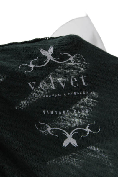 Velvet by Graham & Spencer Womens Cotton Ruffle Hem Shift Dress Green Size M