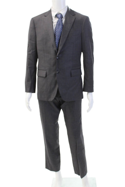 Jos A Bank Mens Solid Wool 2 Piece Single Breasted Suit Gray Size 40