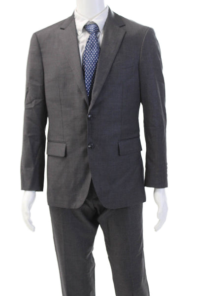 Jos A Bank Mens Solid Wool 2 Piece Single Breasted Suit Gray Size 40