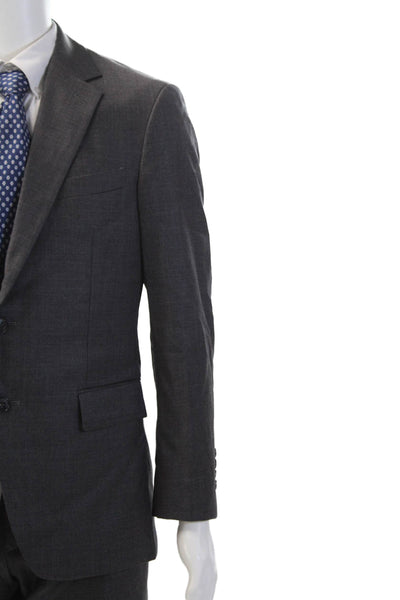 Jos A Bank Mens Solid Wool 2 Piece Single Breasted Suit Gray Size 40