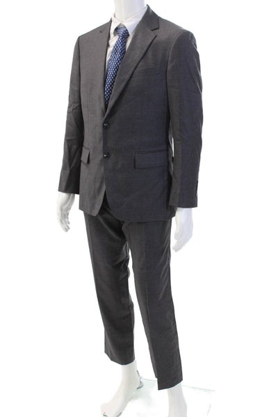Jos A Bank Mens Solid Wool 2 Piece Single Breasted Suit Gray Size 40
