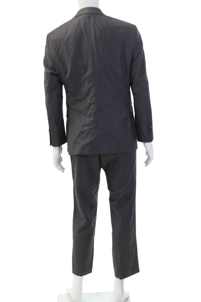 Jos A Bank Mens Solid Wool 2 Piece Single Breasted Suit Gray Size 40