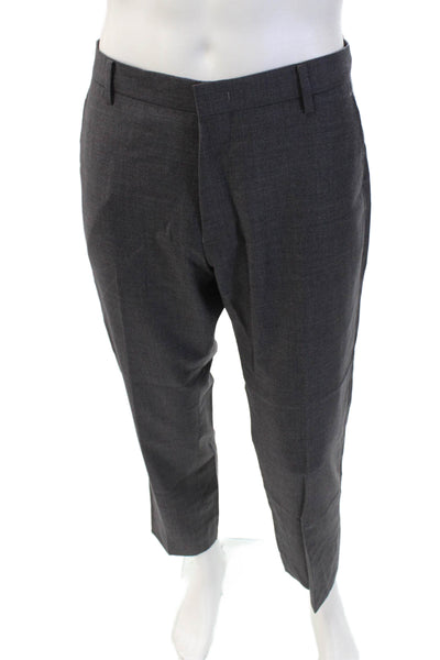 Jos A Bank Mens Solid Wool 2 Piece Single Breasted Suit Gray Size 40