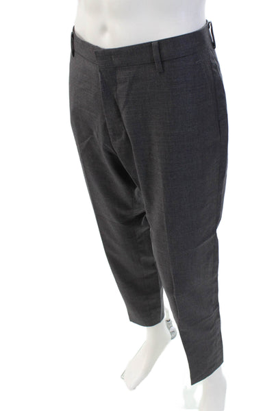 Jos A Bank Mens Solid Wool 2 Piece Single Breasted Suit Gray Size 40
