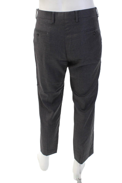 Jos A Bank Mens Solid Wool 2 Piece Single Breasted Suit Gray Size 40