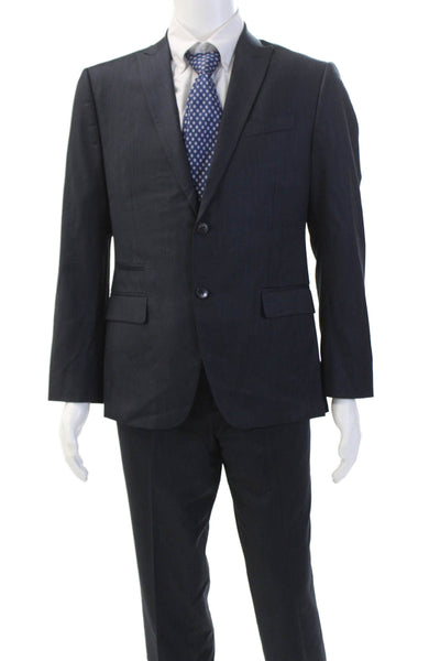 J. Ferrar Mens 2 Piece Single Breasted Suit Blue Size 40