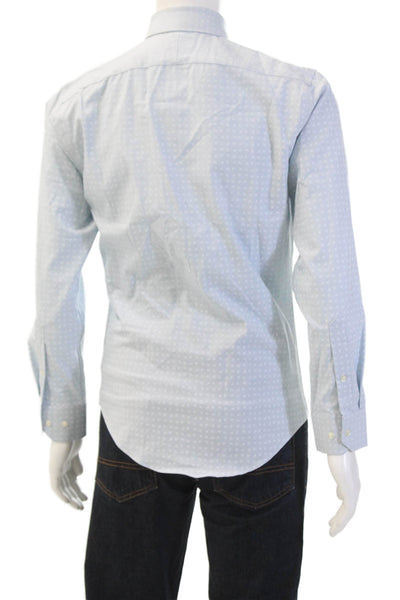 Nordstrom Mens Long Sleeve Abstract Print Dress Shirt Blue Size 14.5