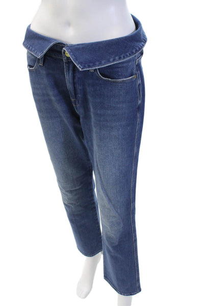 Frame Womens Medium Wash High Rise Straight Leg Denim Jeans Blue Size 28