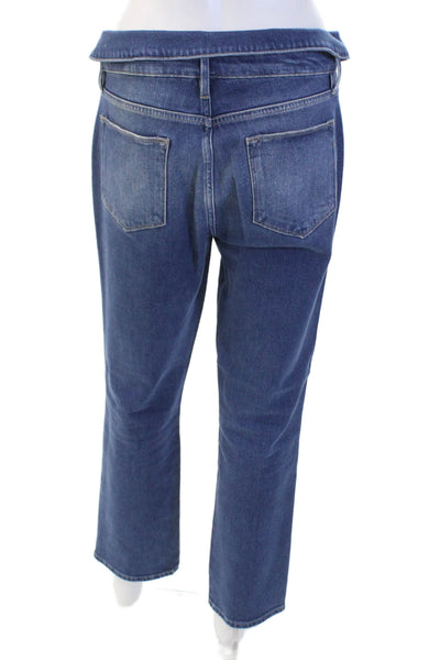 Frame Womens Medium Wash High Rise Straight Leg Denim Jeans Blue Size 28