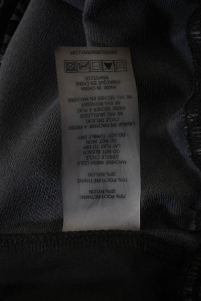 David Lerner Womens Vegan Leather Drawstring Zip Ankle Pants Black Size M