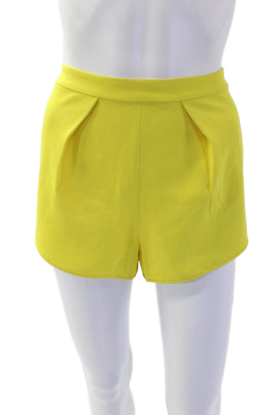 Clover Canyon Womens Textured Lined Zip Shorts Yellow Size S