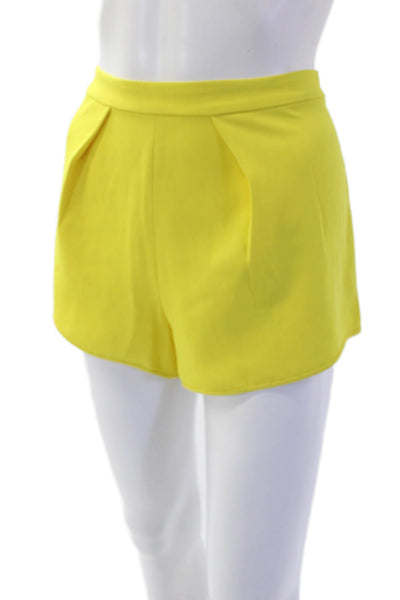 Clover Canyon Womens Textured Lined Zip Shorts Yellow Size S