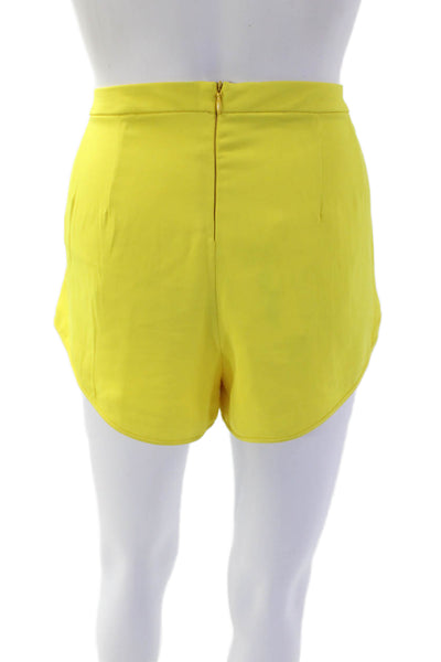 Clover Canyon Womens Textured Lined Zip Shorts Yellow Size S