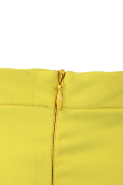 Clover Canyon Womens Textured Lined Zip Shorts Yellow Size S