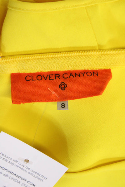 Clover Canyon Womens Textured Lined Zip Shorts Yellow Size S