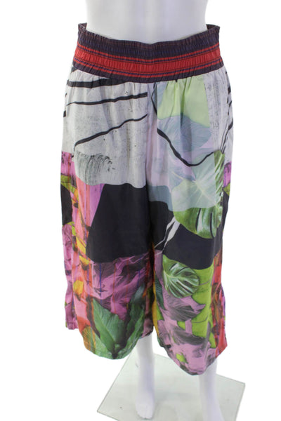 Clover Canyon Womens Textured Elastic Waistband Straight Pants Multi Size S