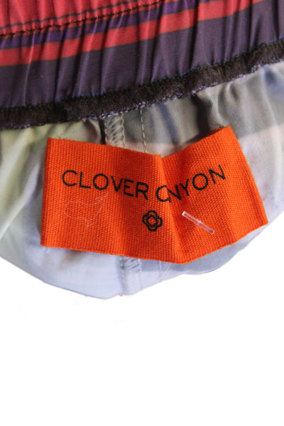 Clover Canyon Womens Textured Elastic Waistband Straight Pants Multi Size S