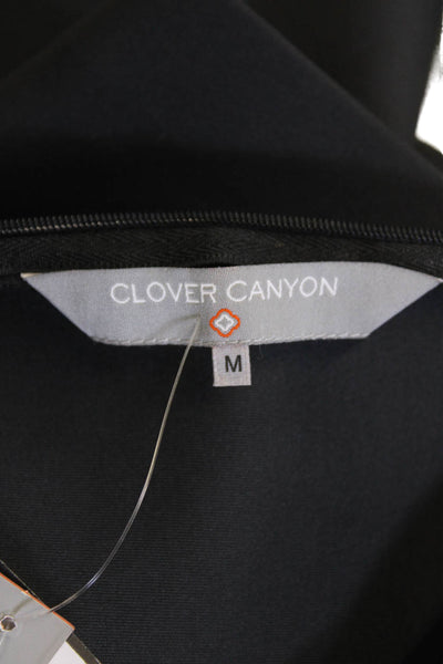 Clover Canyon Womens Textured Round Neck Sleeveless Top Black Size M