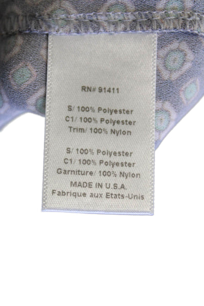 Clover Canyon Womens Textured Sleeveless Lace Trim Tank Top Blue Size M